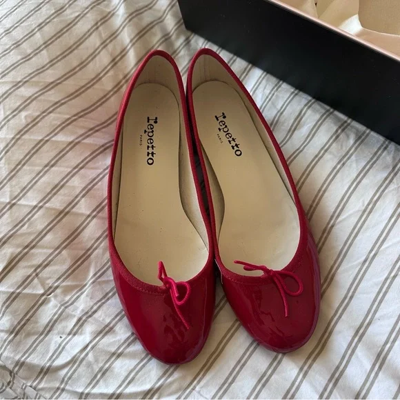 Repetto Women's Red Ballet Flats, 38 - Picture 2 of 8